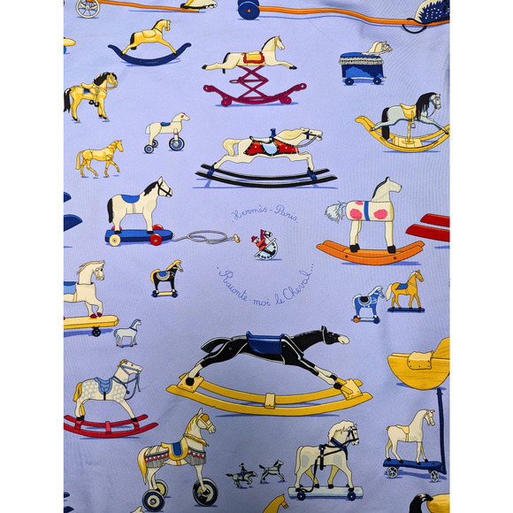 Hermès Periwinkle Raconte-Moi le Cheval Silk Scarf 90cm - Picture 3 of 6